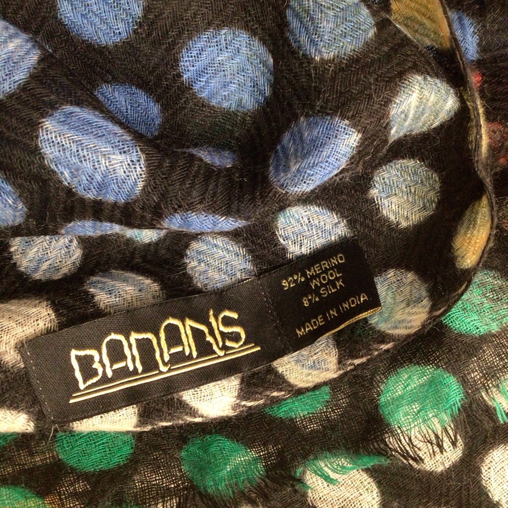 Banaris Wool Silk Polka Dot Shawl - Picture 4 of 4